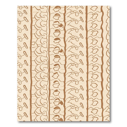 Cream Brown Abstract Vine Border Rug