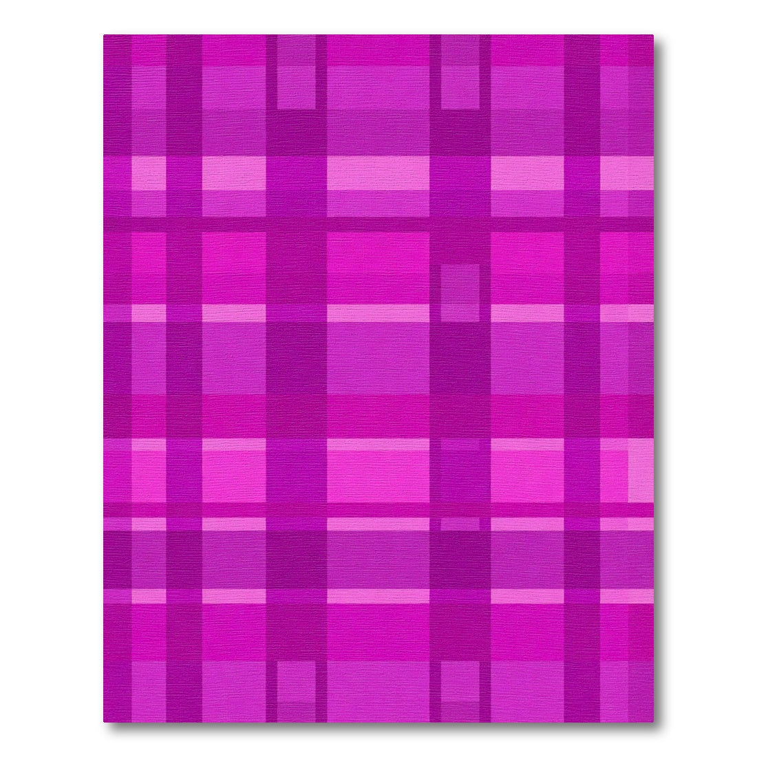 Vibrant Magenta Plaid Squares Rug