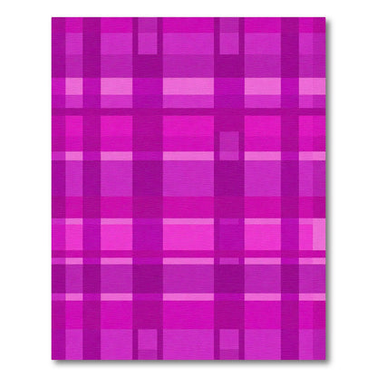 Vibrant Magenta Plaid Squares Rug