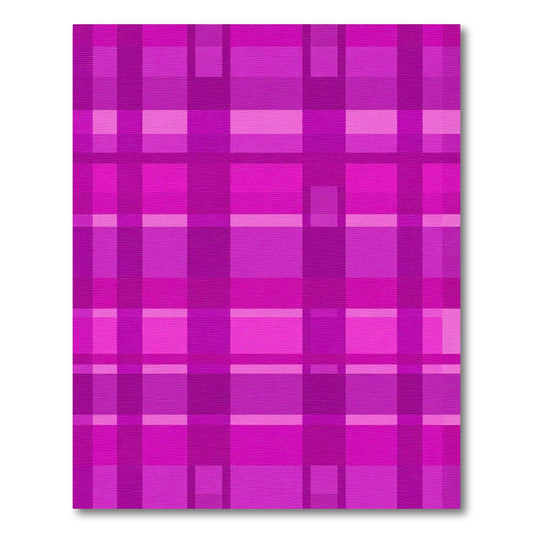 Vibrant Magenta Plaid Squares Rug