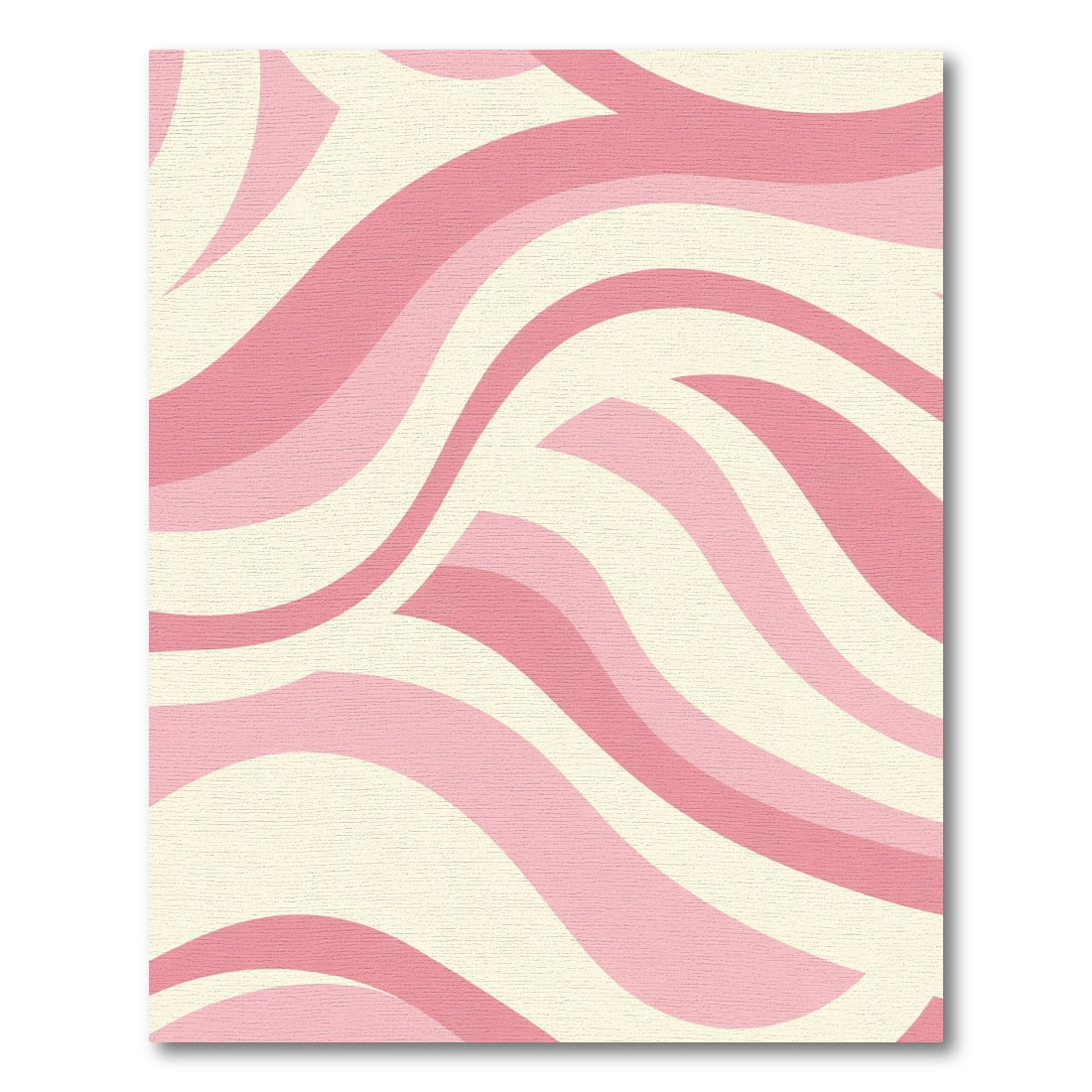Pastel Pink Wavy Ribbon Abstract Rug