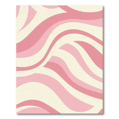 Pastel Pink Wavy Ribbon Abstract Rug