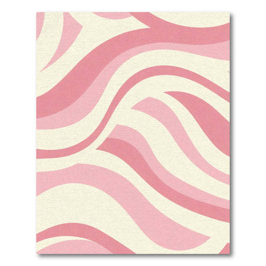 Pastel Pink Wavy Ribbon Abstract Rug