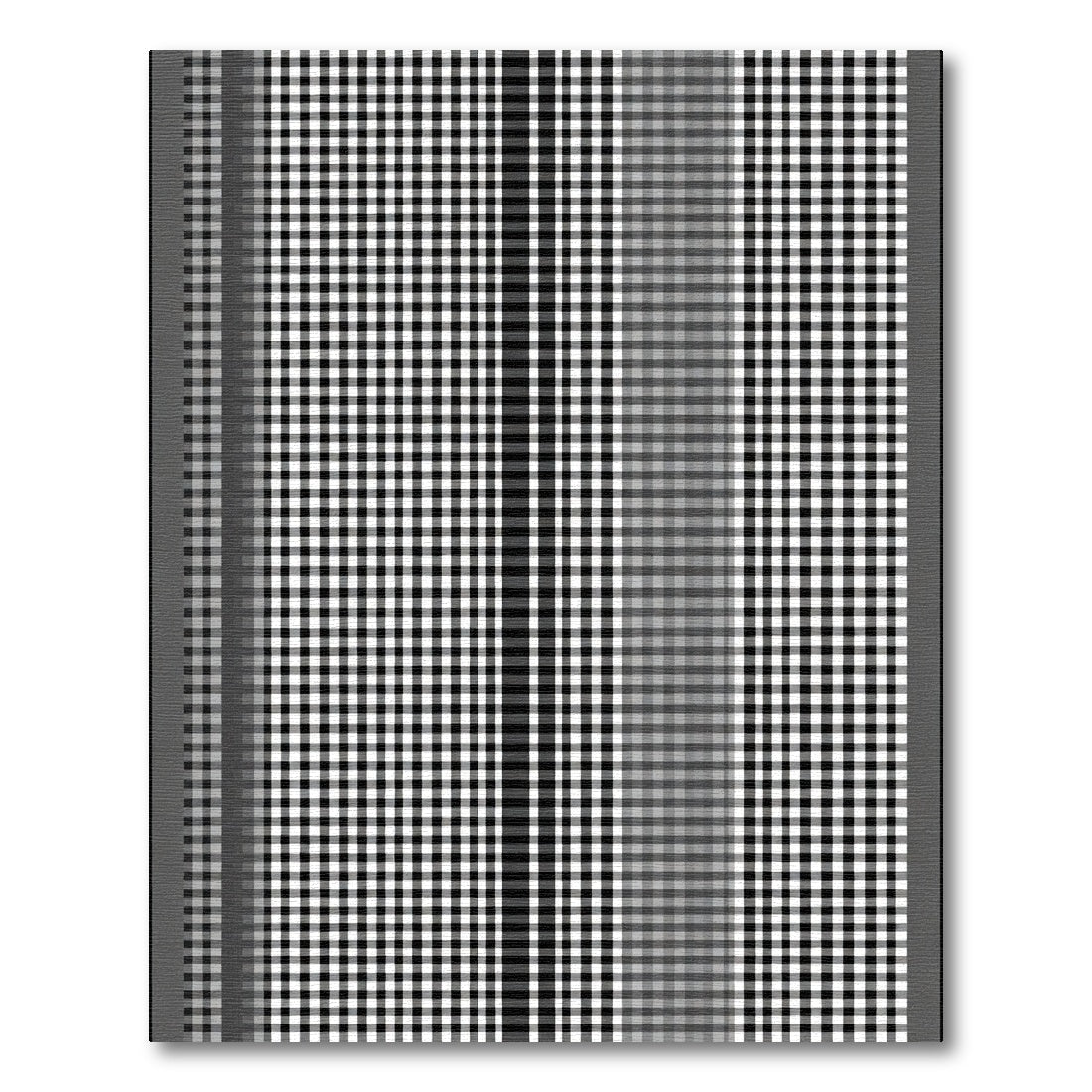 Black White Checked Stripe Texture Rug