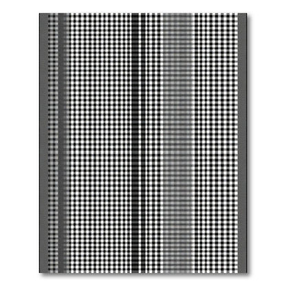 Black White Checked Stripe Texture Rug