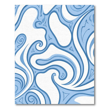 Aqua Swirl Fluid Abstract Rug