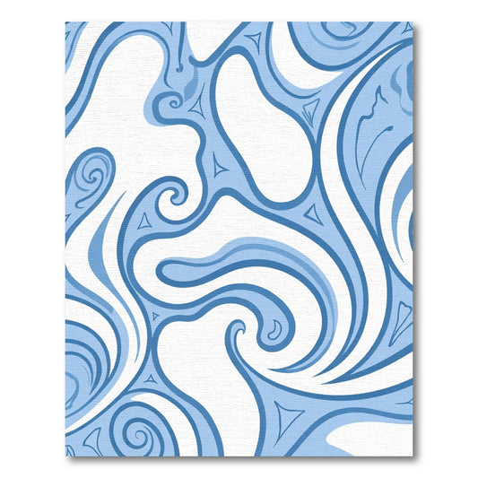 Aqua Swirl Fluid Abstract Rug