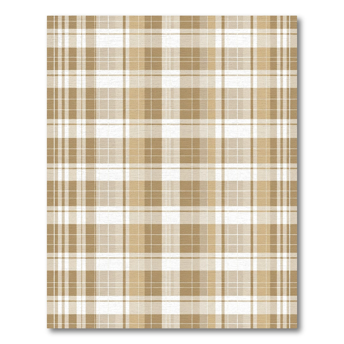 Classic Beige Plaid Weave Rug