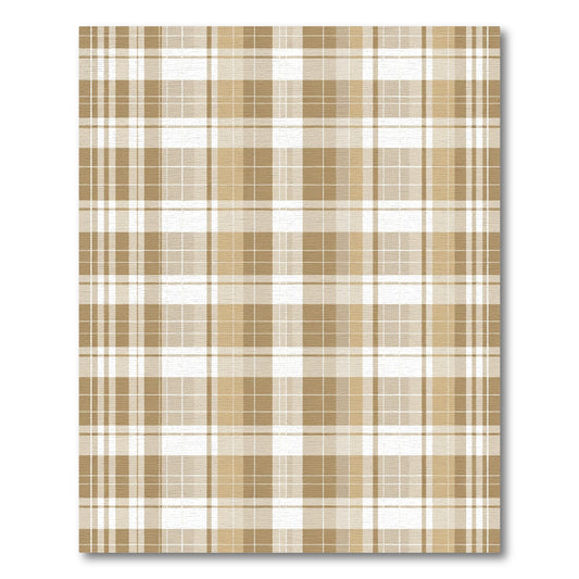 Classic Beige Plaid Weave Rug
