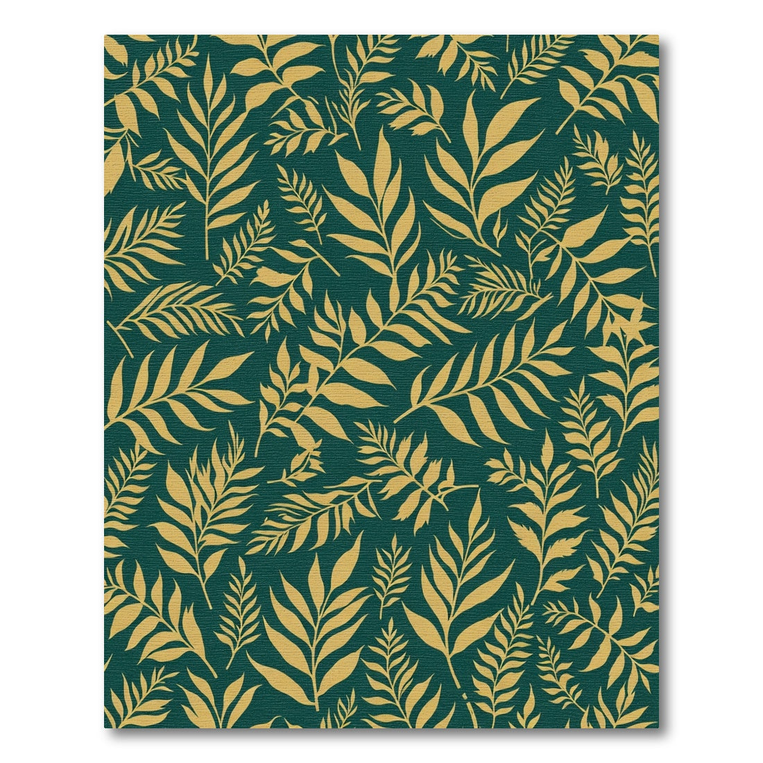 Golden Palm fronds on Teal Background Rug