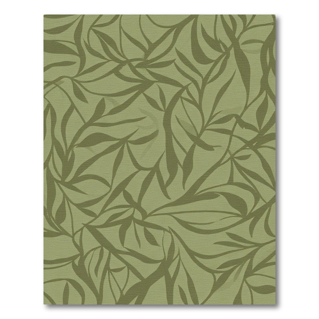 Earthy Olive Leafy Swirl Rug