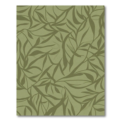Earthy Olive Leafy Swirl Rug
