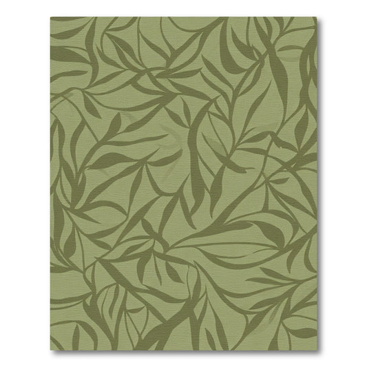 Earthy Olive Leafy Swirl Rug