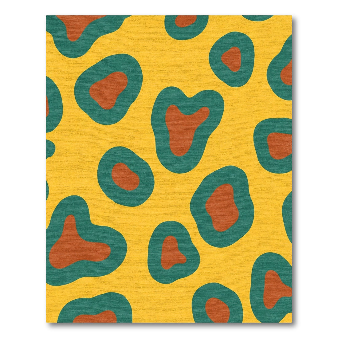 Burnt Orange Teal Abstract Spots Rug