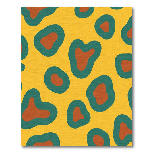 Burnt Orange Teal Abstract Spots Rug