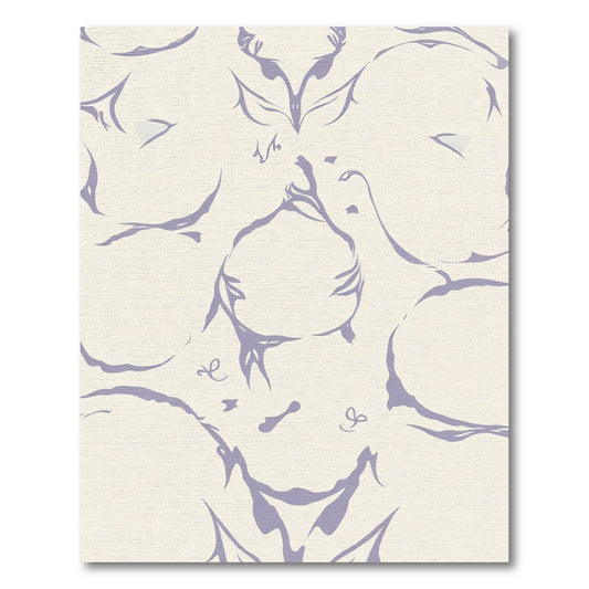Pale Lilac Abstract Organic Swirl Rug