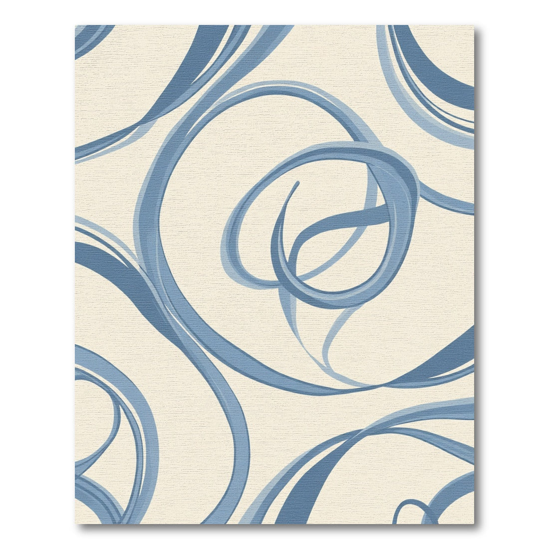 Serene Blue Ribbon Swirl Rug