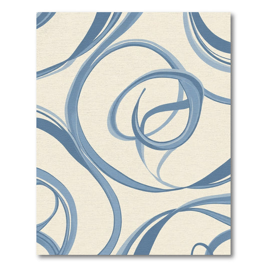 Serene Blue Ribbon Swirl Rug