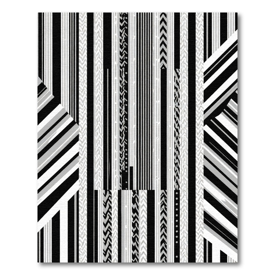 Monochromatic Vertical Stripe Collage Rug