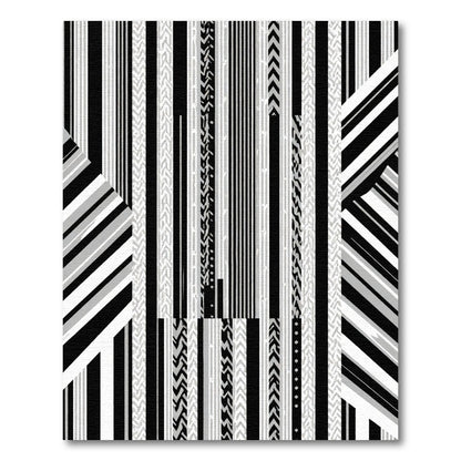 Monochromatic Vertical Stripe Collage Rug