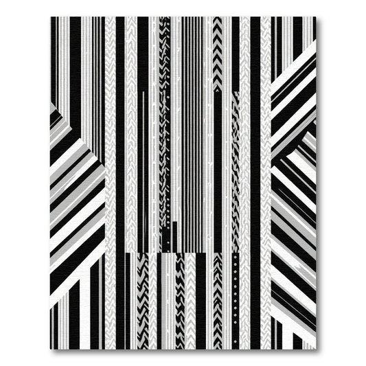 Monochromatic Vertical Stripe Collage Rug