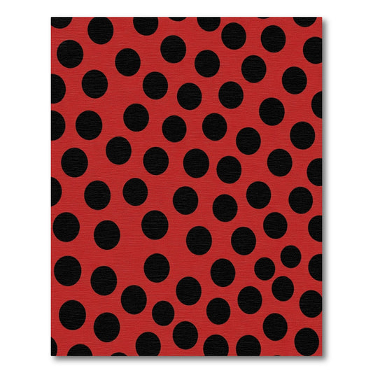 Classic Red Black Polka Dot Rug