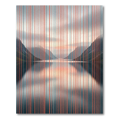 Modern Vertical Orange Gray Lines Rug