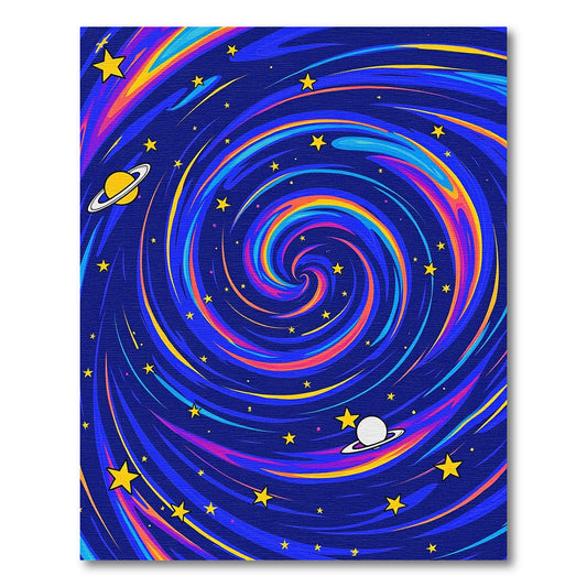 Cosmic Swirl Galaxy Starry Night Rug
