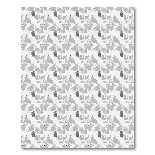 Monochromatic Abstract Whimsical Creatures Rug