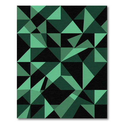 Emerald Geo Abstract Triangle Mosaic Rug