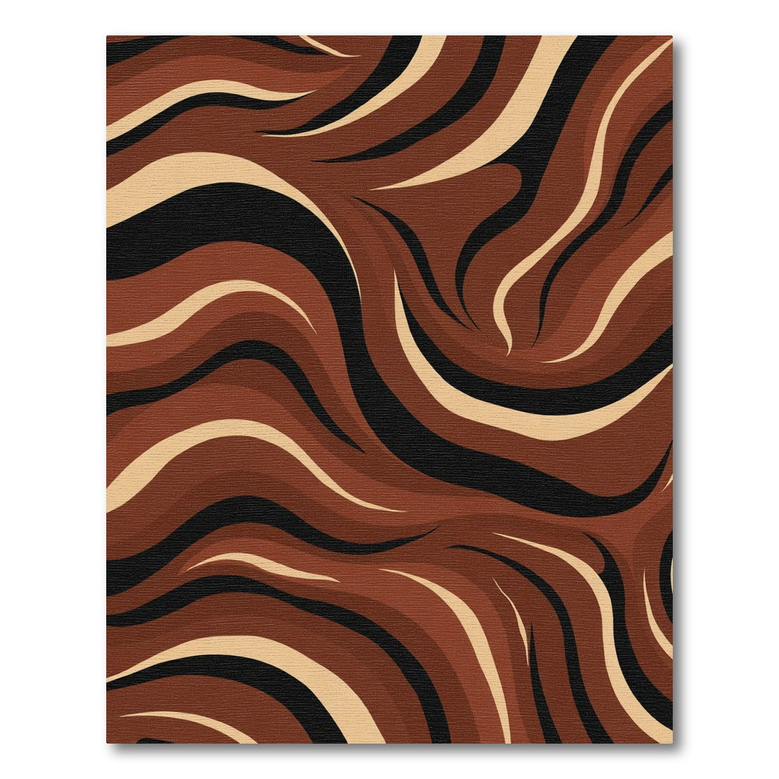 Earthy Waves Chocolate Tan Rug
