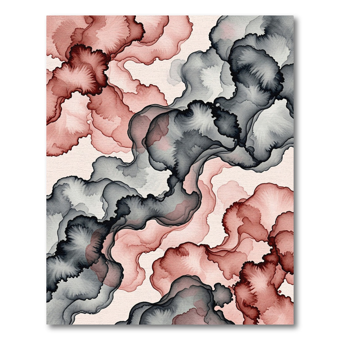 Abstract Blush Ink Flow Rug