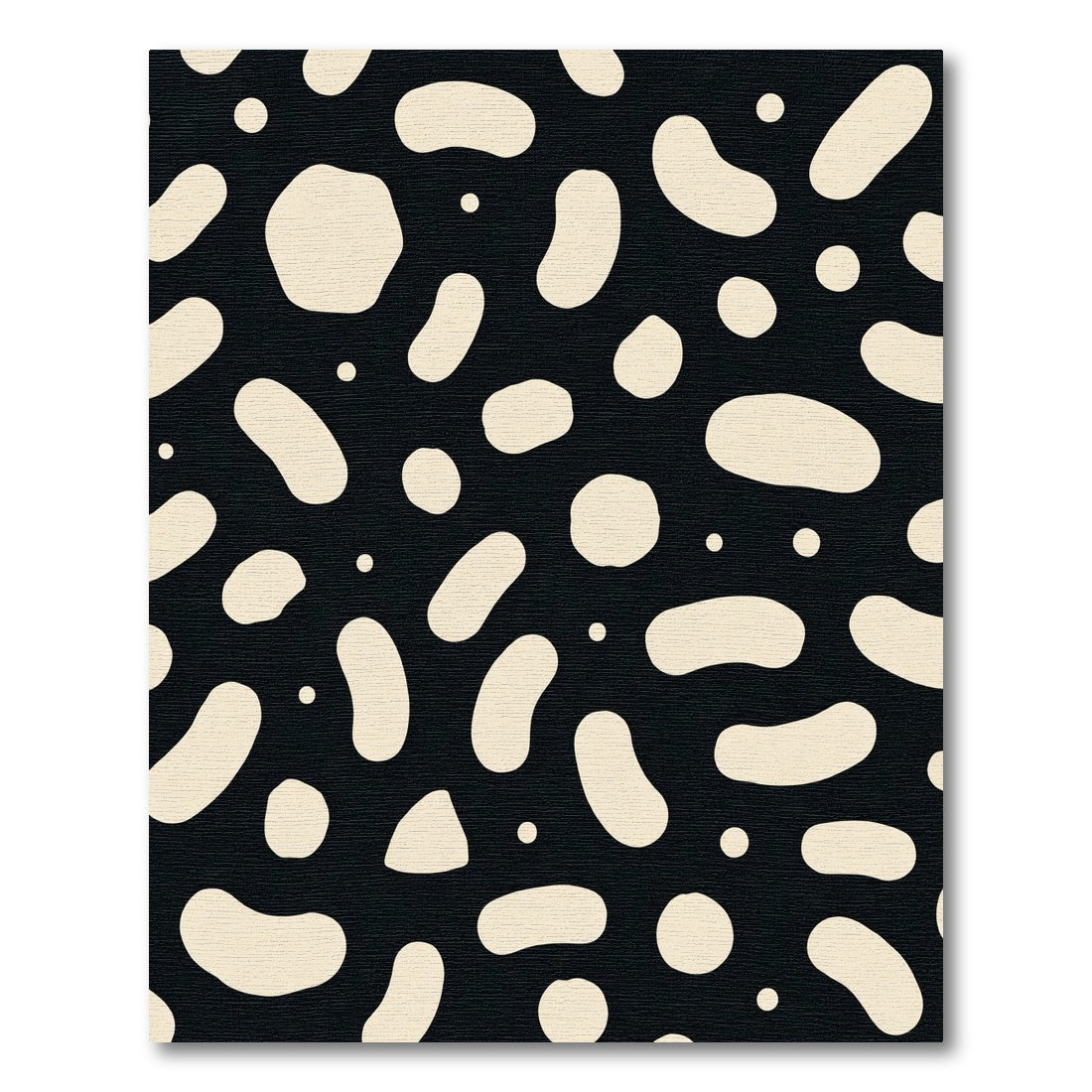 Black Cream Organic Blob Arrangement Rug