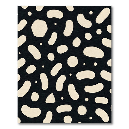 Black Cream Organic Blob Arrangement Rug