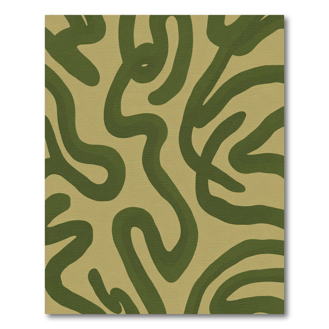Olive Green Abstract Swirl Rug