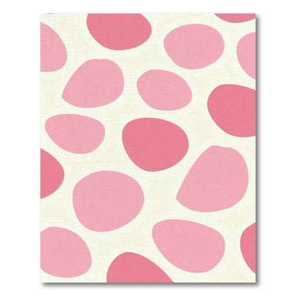 Pink Oval Forms Cream Background Rug
