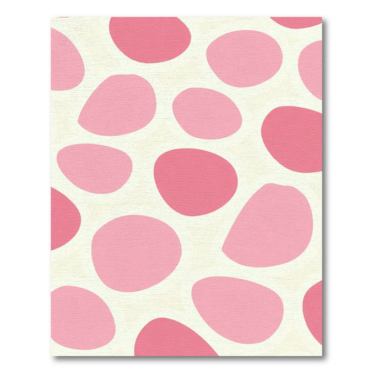 Pink Oval Forms Cream Background Rug