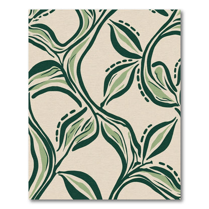 Cream Botanical Intertwined Vine Rug