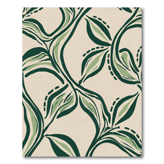 Cream Botanical Intertwined Vine Rug