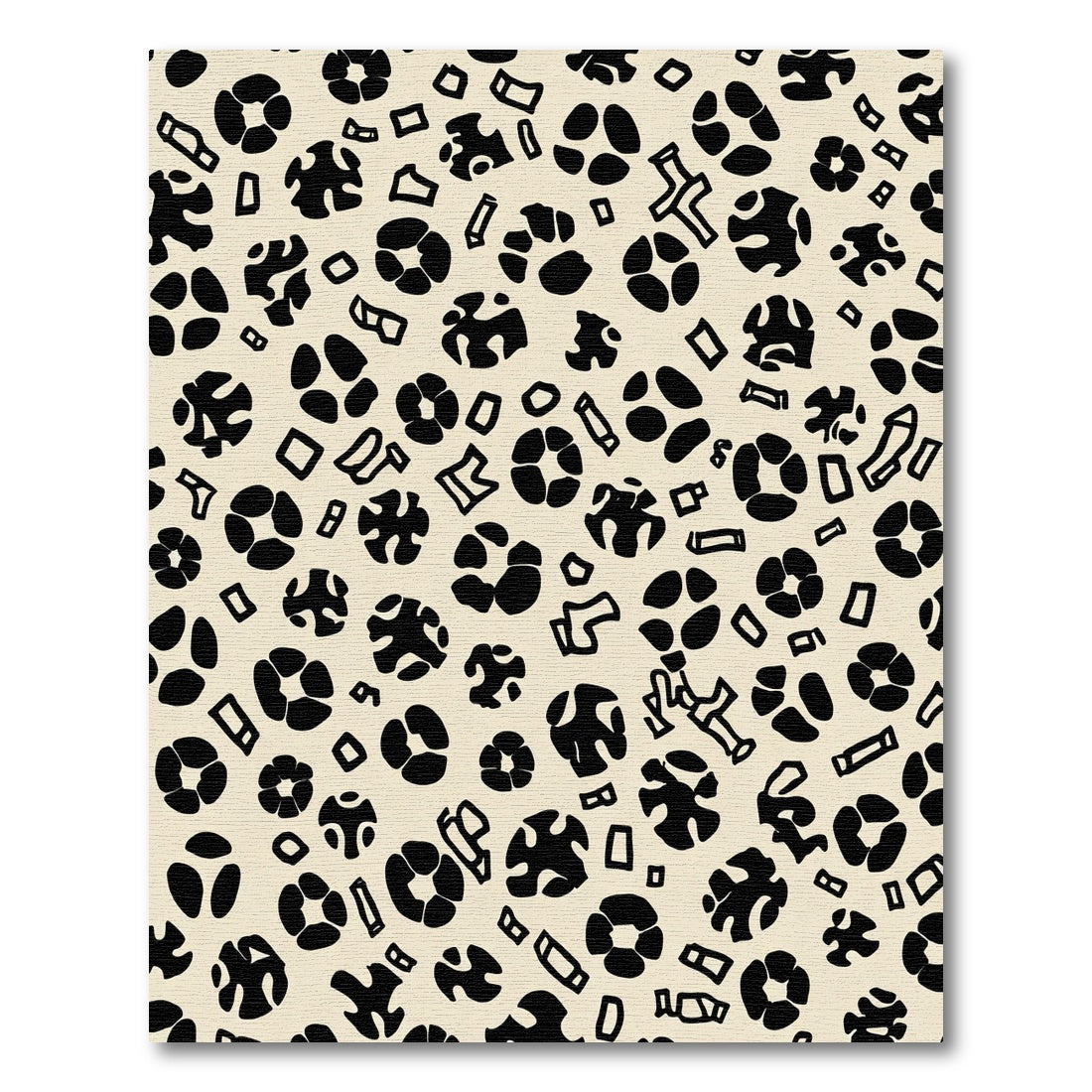 Abstract Black Organic Shapes Rug