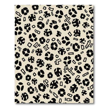 Abstract Black Organic Shapes Rug