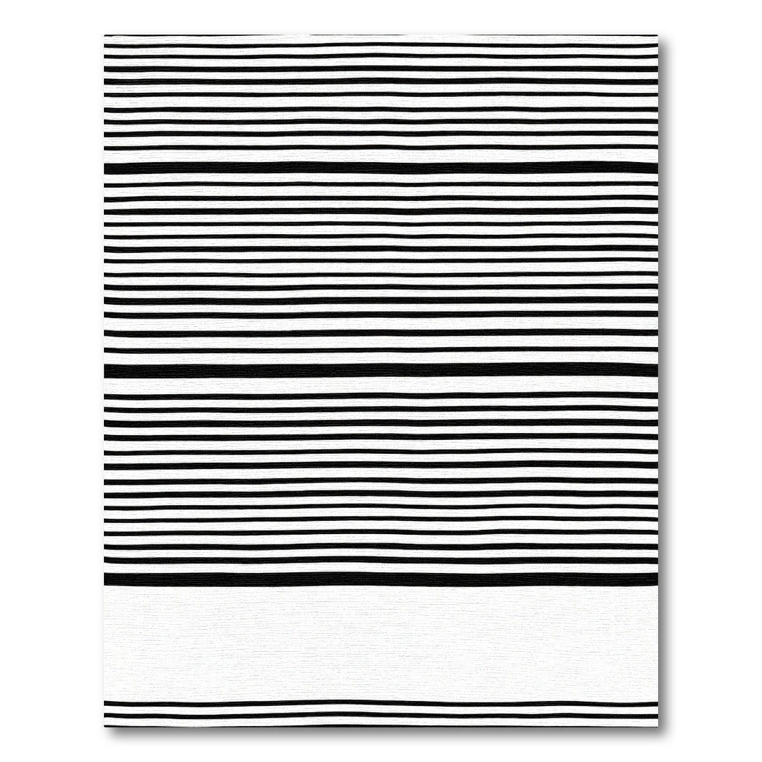 Monochromatic Black White Line Wave Rug