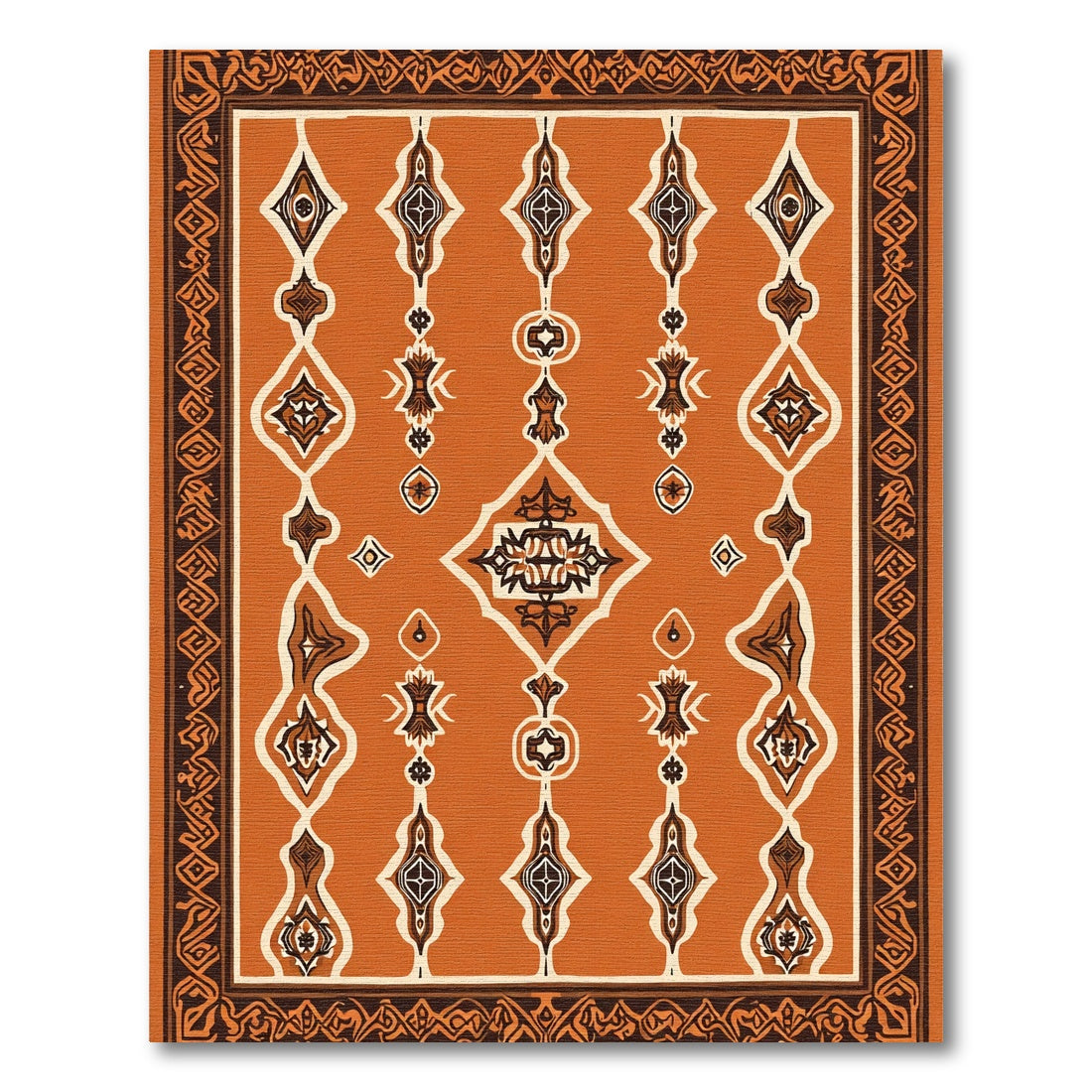 Rustic Amber Tribal Medallion Rug