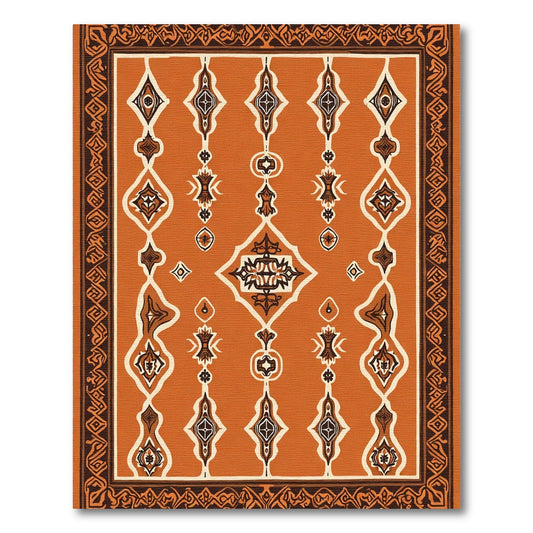 Rustic Amber Tribal Medallion Rug