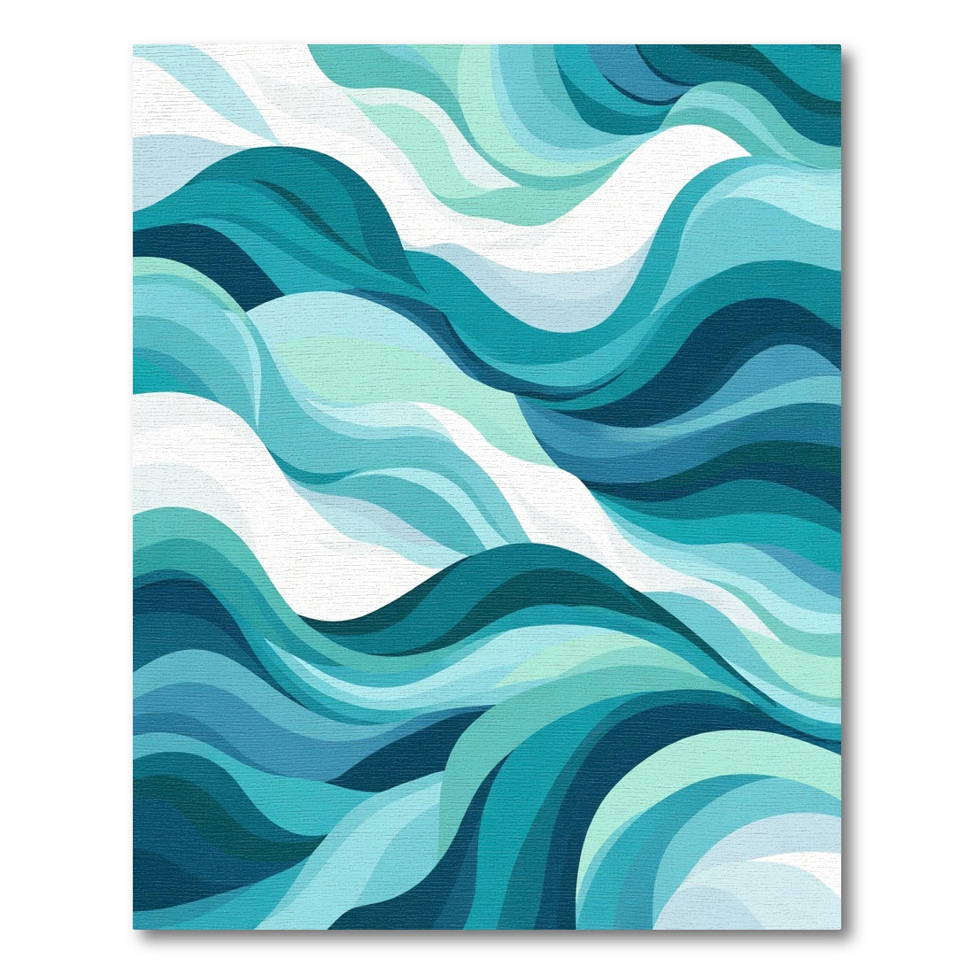 Aqua Blue Ocean Wave Abstract Rug