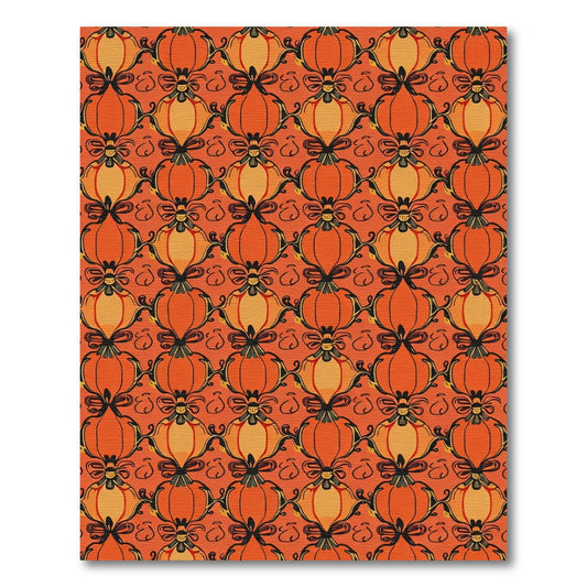 Orange Pumpkin Vine Lattice Rug