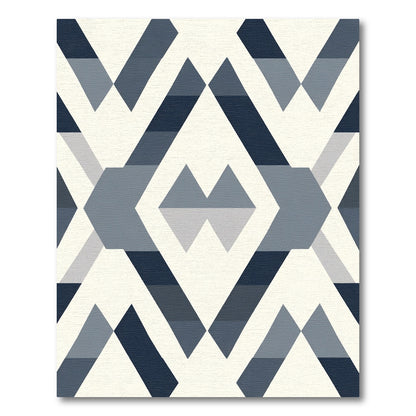 Geometric Diamond Array Blue Rug