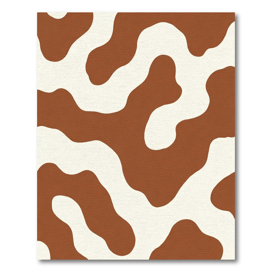 Brown White Organic Blob Rug