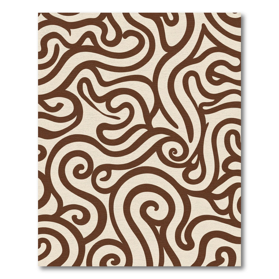 Brown Cream Swirl Abstract Rug