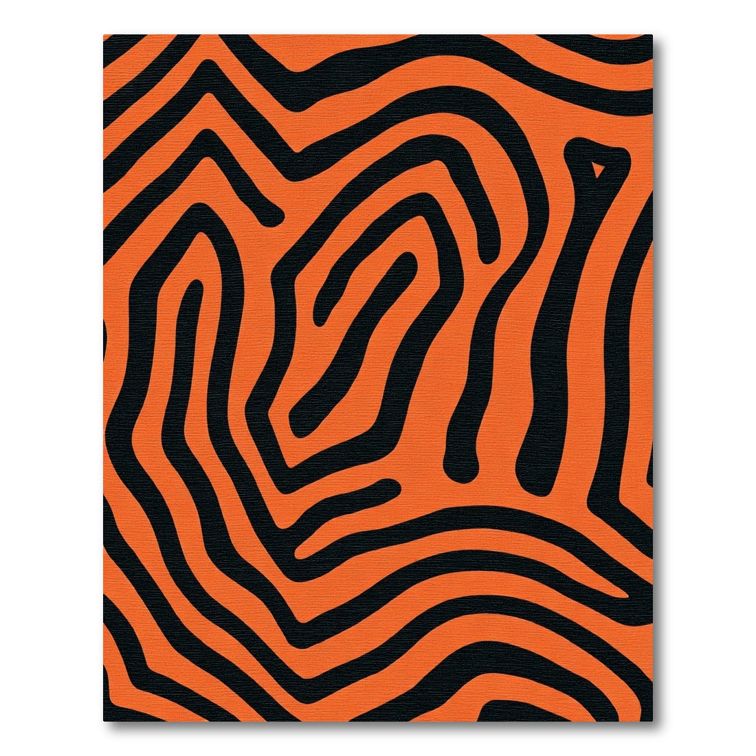 Wild Abstract Orange Black Zebra Curves Rug